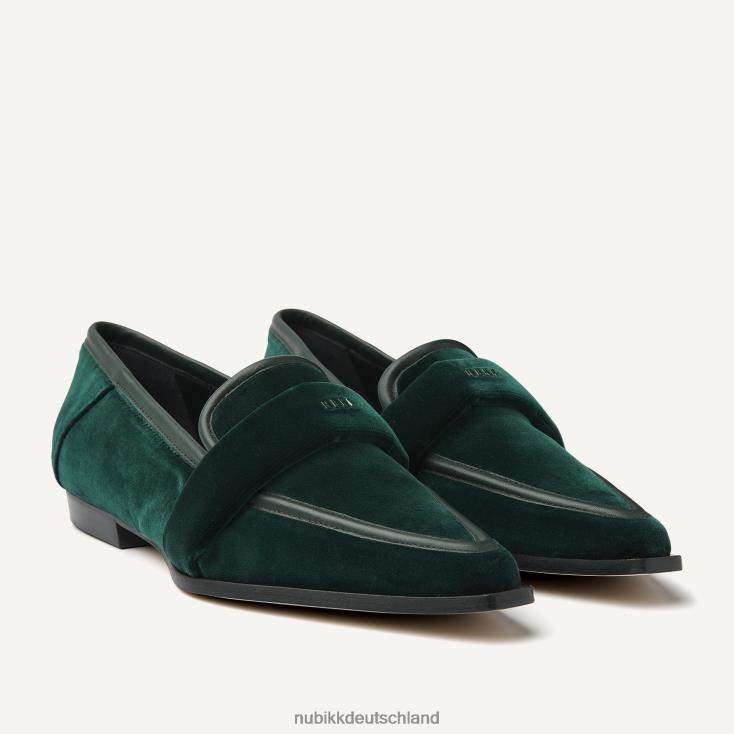 Schuhe HN8284139 Nubikk Frauen Delphine-Samt-Loafer Grün