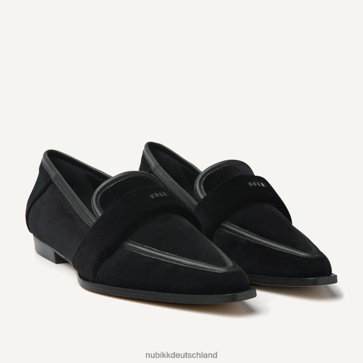 Schuhe HN8284141 Nubikk Frauen Delphine-Samt-Loafer Schwarz