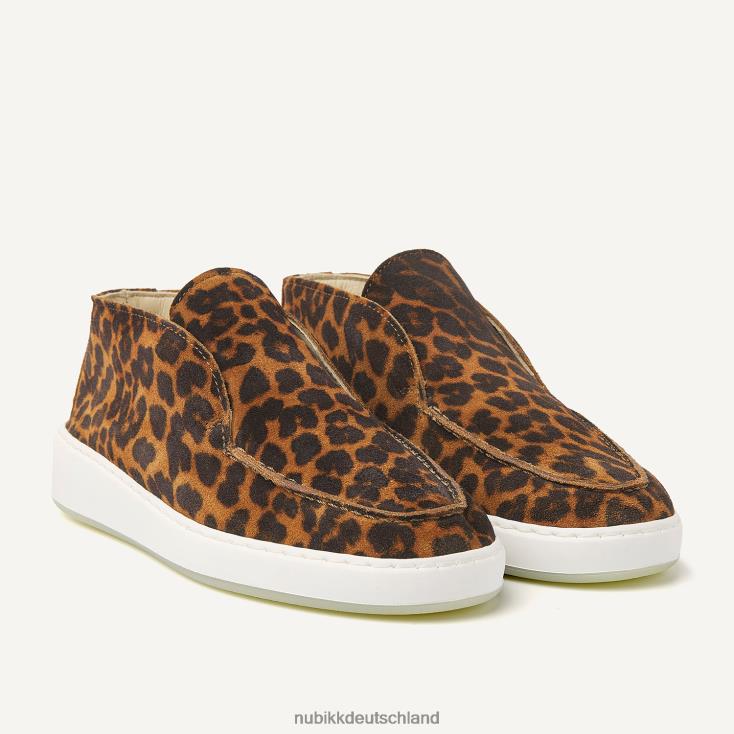 Schuhe HN8284143 Nubikk Frauen Jiro Sua Wildleder-Loafer Leopard