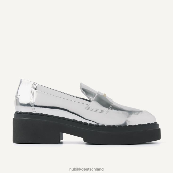 Schuhe HN8284150 Nubikk Frauen Frankie Metallic-Loafer Silber