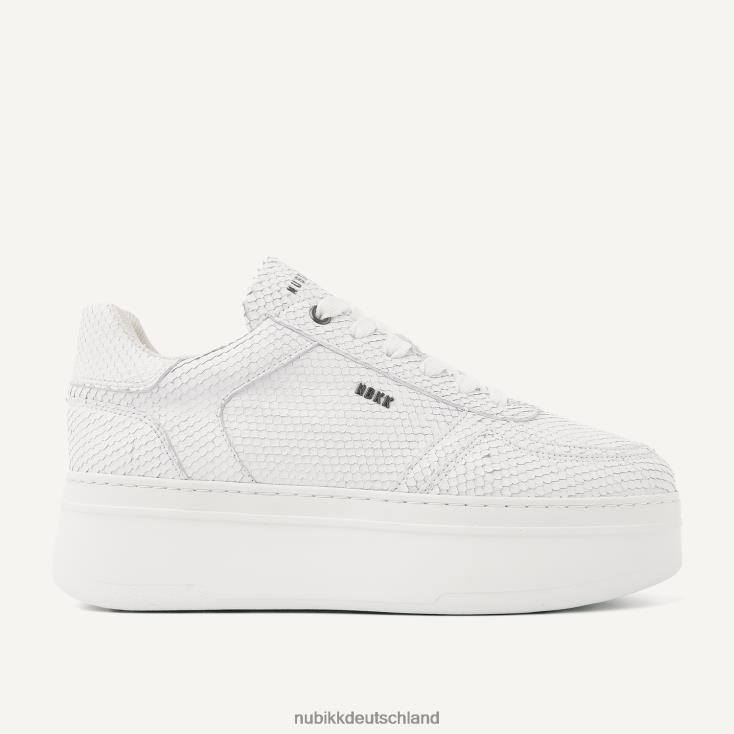 Schuhe HN8284114 Nubikk Frauen Bayou-Plateau-Sneaker mit Schlangenmuster Weiß