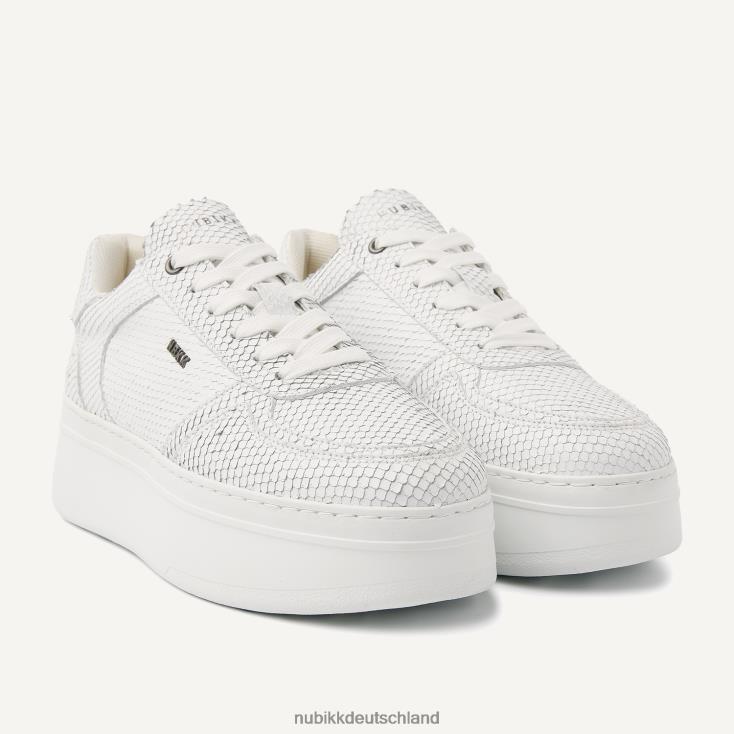 Schuhe HN8284114 Nubikk Frauen Bayou-Plateau-Sneaker mit Schlangenmuster Weiß