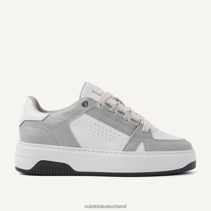 Schuhe HN8284117 Nubikk Frauen Basket Buxton graue Turnschuhe Weiß