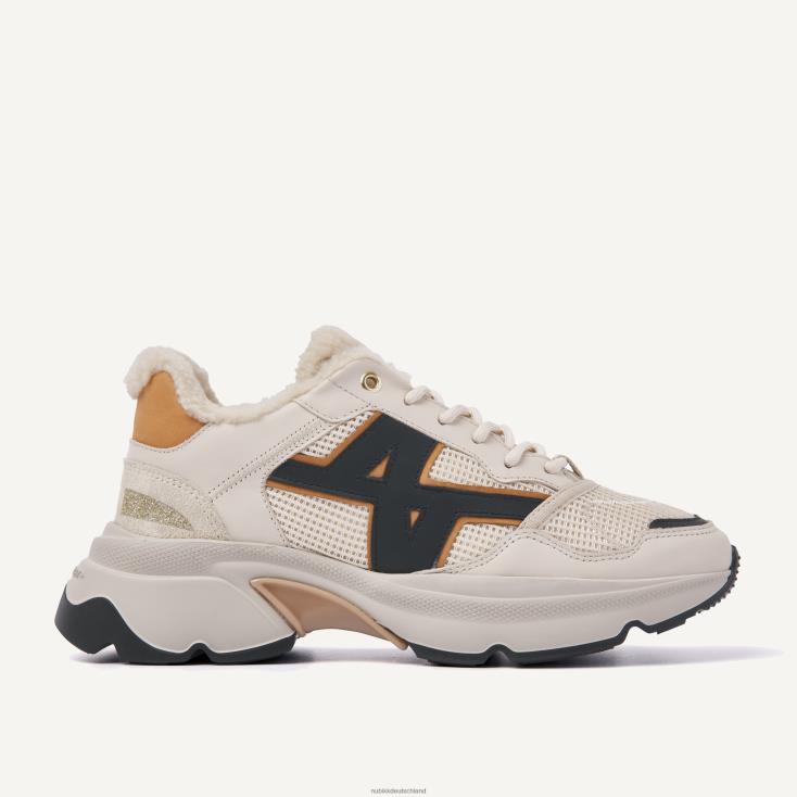 Schuhe HN8284123 Nubikk Frauen Beigefarbene Ross-Trek-Fell-Sneaker multi