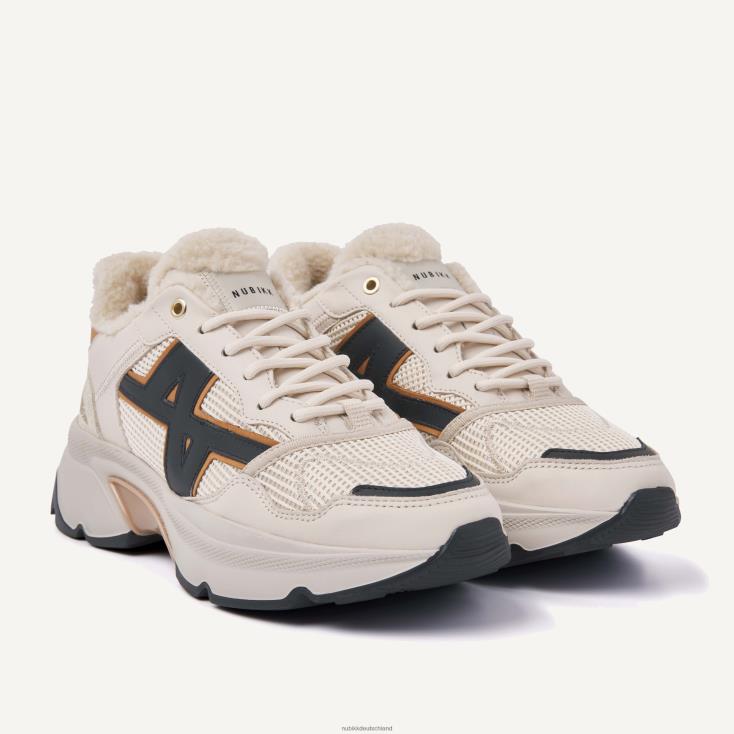 Schuhe HN8284123 Nubikk Frauen Beigefarbene Ross-Trek-Fell-Sneaker multi