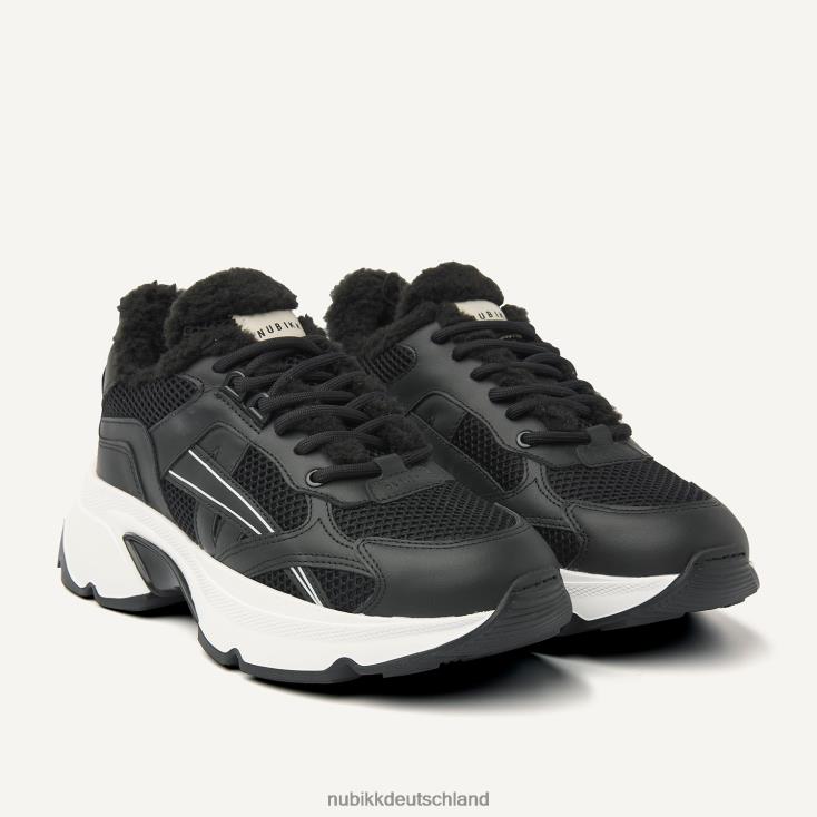Schuhe HN8284128 Nubikk Frauen Ross Nomad Pelz-Sneaker Schwarz