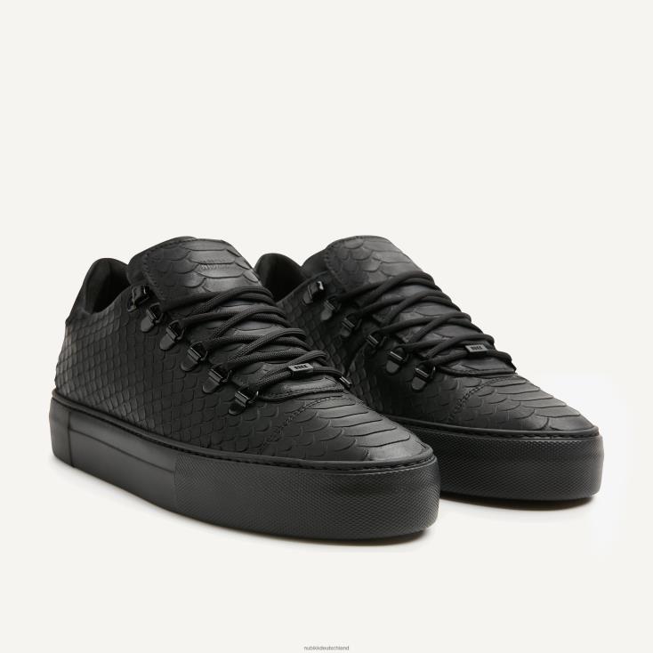Schuhe HN828454 Nubikk Männer Jagger Python-Sneaker Schwarz